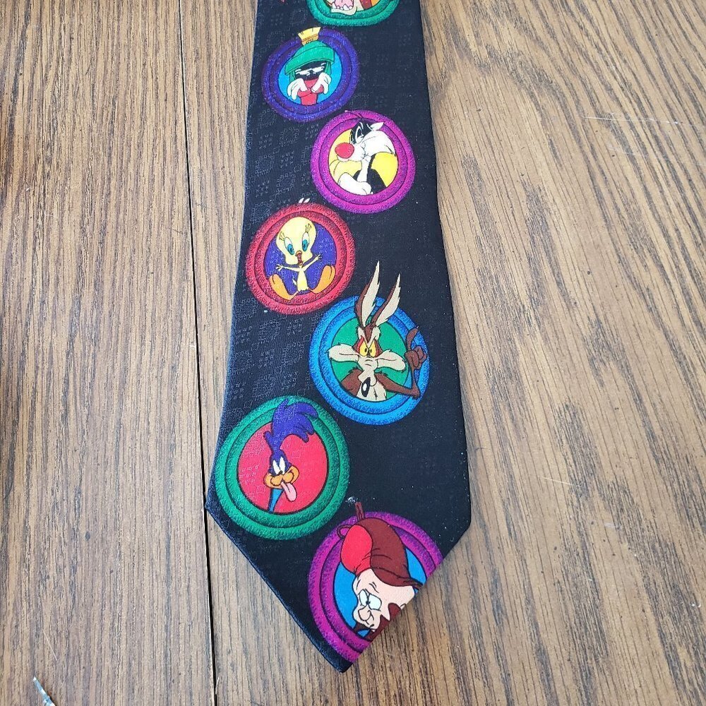 Loony Tunes Mania 90's Character Black 4 Inch Wide Necktie